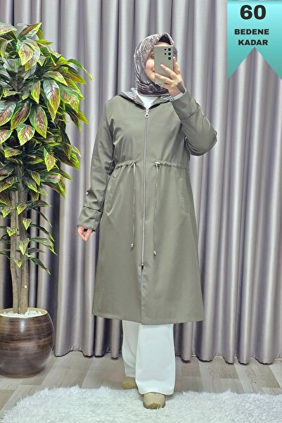 Elmas Tesettür Kadın Tesettür Giyim Büyük Beden Fransız Boy Mevsimlik Trençkot