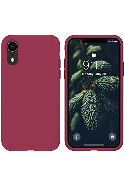 Casey Studios iPhone XR Soft Silicone Case, Microfiber Inside, Protection, Slim, Burgundy