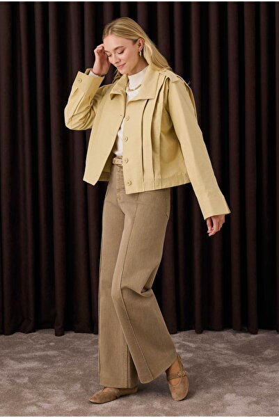 HEQA Короткий піджак з плісированою спідницею, масляно-жовтий