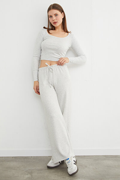 Fulla Moda Wide Leg Modal Pants with Tie Waist