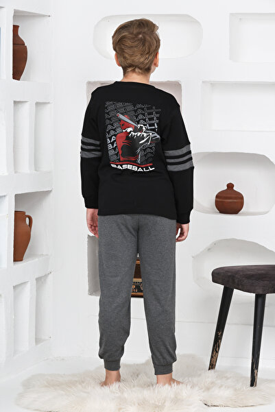 MODANINO Boy's Pajama Set with Printed 100% Cotton Interlock Fabric on the Back 12348