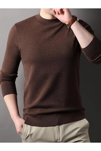 ribana Трикотажен пуловер Slim Fit с половин яка