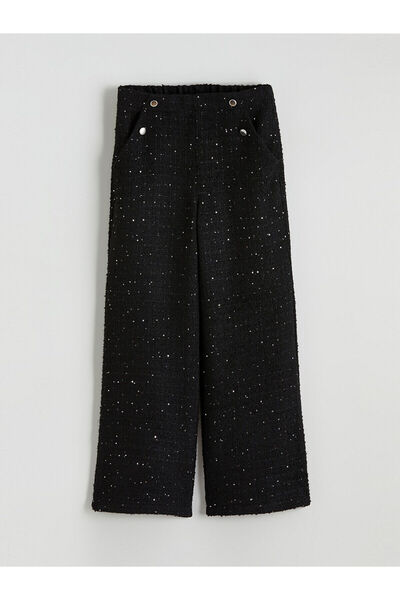 LC Waikiki New Season Elastic Waist Tweed Girls' Trousers