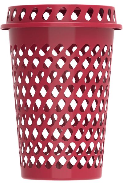 Cosmoplast Round Tall Laundry Basket 65 Liter - Dark Red