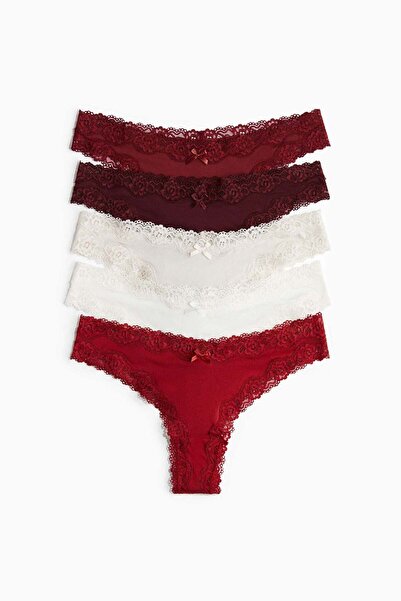 H&M 5-pack microfibre and lace Brazilian briefs