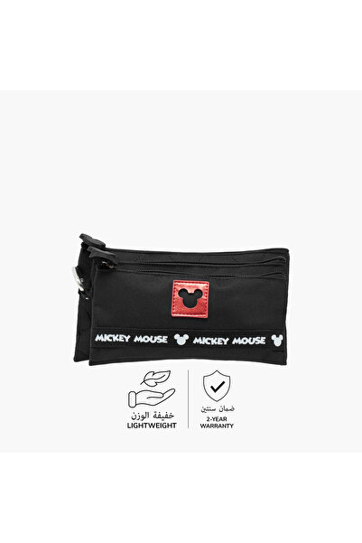 Disney Mickey Mouse Applique Pencil Pouch with Zip Closure