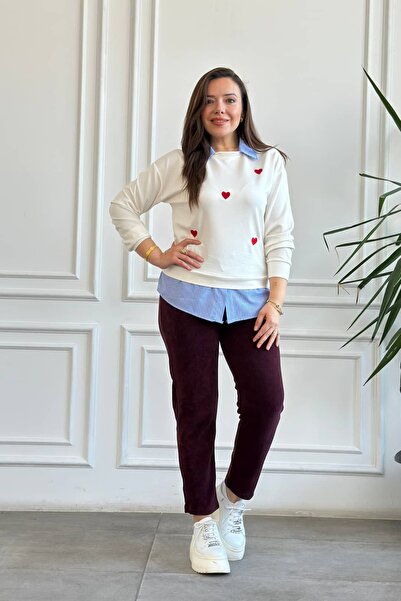 yb yağmur butik Elastic Waist Velvet Skinny Pants