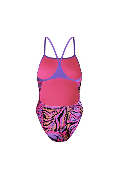 SPEEDO Costum inot femei Printed Turnback negru/roz