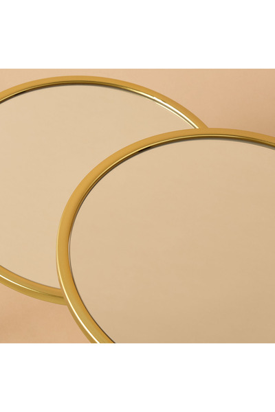 Lifestyle Mirror Top 2-Tier Side Table - 61x36x50 cms