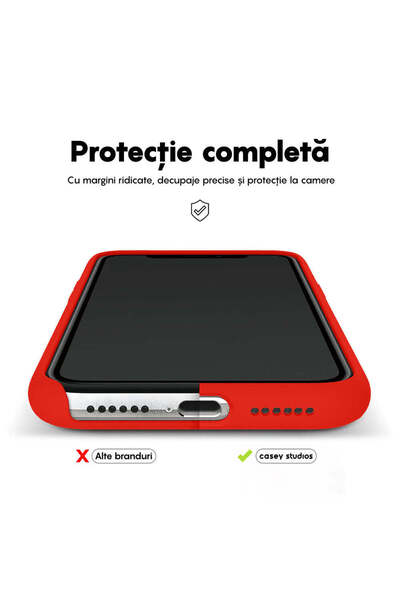 Casey Studios Husa Soft Silicone iPhone 11, Microfibra in Interior, Slim, de Protectie, Red