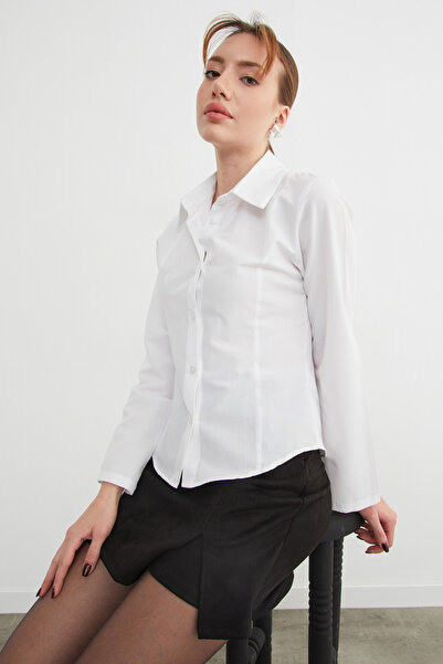 Fulla Moda Πουκάμισο από ισπανικό ύφασμα κολτερικότον με κούπα