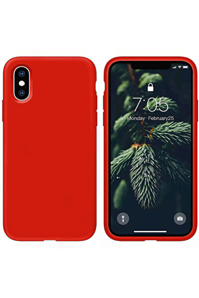 Casey Studios Soft Silicone iPhone X/XS Cover, Microfiber Inside, Protection, Slim, Red