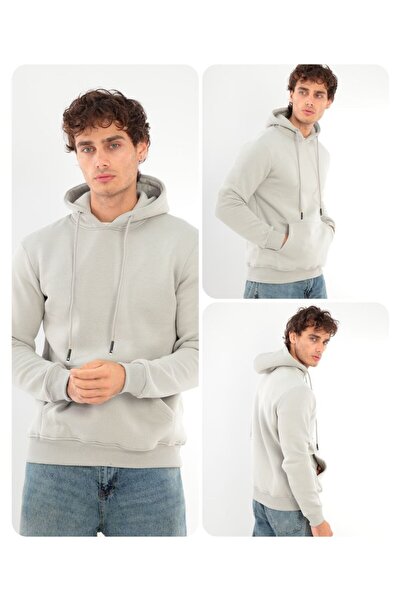 FRANCO RENZO Unisex Standard Cut 3 Thread Hooded Cotton Sweatshirt with Fleece Inside