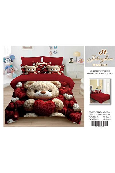 Inovius Double bed linen with 4 pillowcases 3DSIPRO07