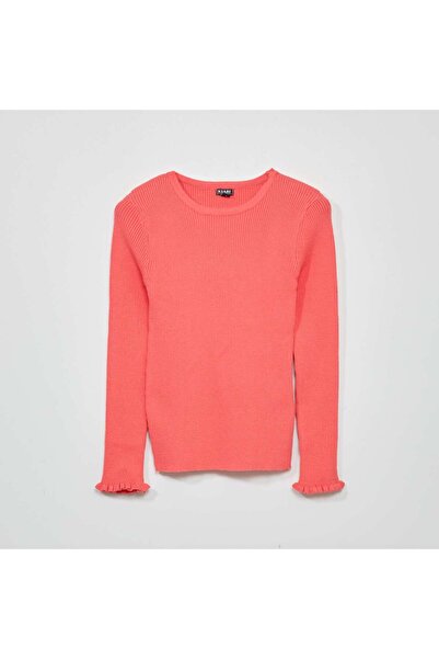 KİABİ سترة حياكة مضلعة باللون الوردي