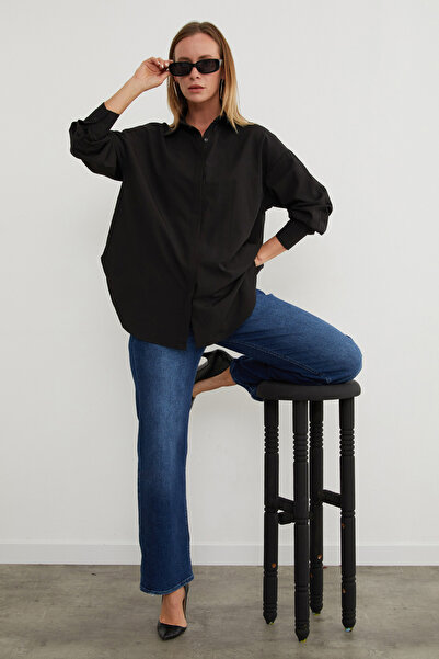 Fulla Moda Basic Slit Oversized Shirt