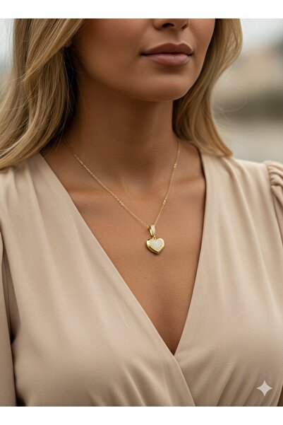 İNN JEWELLERY 316L Steel Necklace Tarnish-Free Antiallergic with Heart Figure (2 Years Importer Warranty)