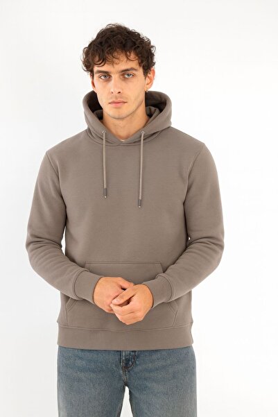 FRANCO RENZO Unisex Standard Cut 3 Thread Hooded Cotton Sweatshirt with Fleece Inside