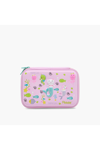 babyshop حقيبة أقلام مطبوعة تحت الماء مع إغلاق بسحاب