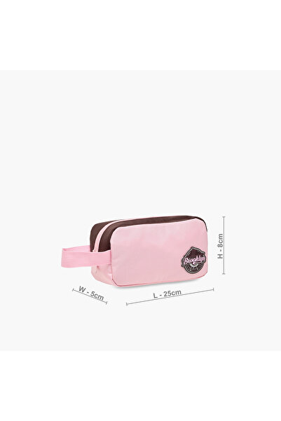 Juniors Applique Detail Pencil Pouch with Zip Closure