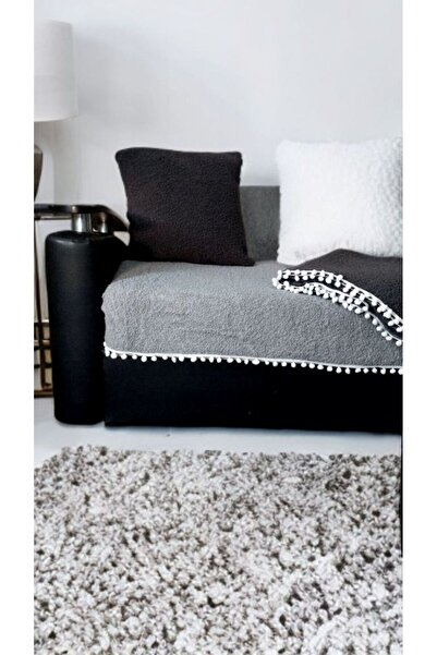 GHZAL Home Collection Pompom Teddy Curly Plush Three-Seater Sofa Cover Living Area Only (1 Piece) Measurement 75 X 190