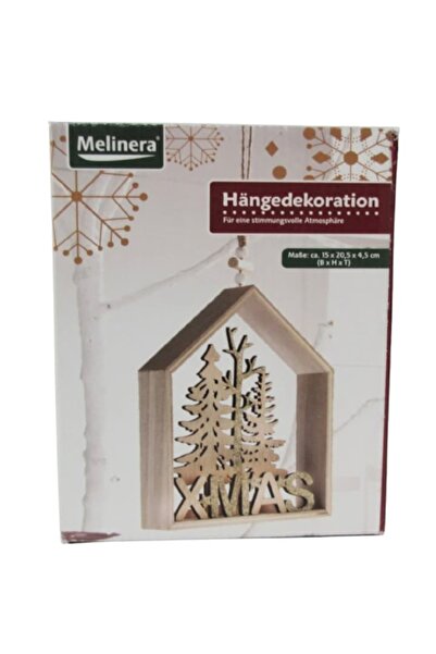 MELİNERA X-Mas Wooden Decoration, 15 x 20.5 x 4.5 cm