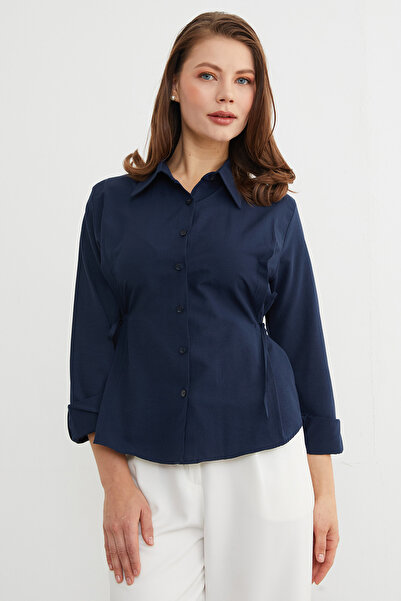 Fulla Moda Basic Yanı Bağlama Detaylı Gömlek