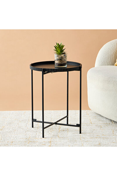 Lifestyle Ribbed Metal Side Table