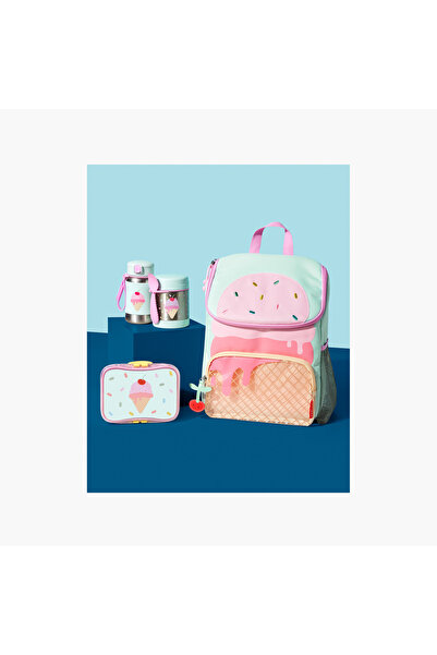 Skip Hop زجاجة مياه بطبعة آيس كريم سبارك مع شفاطة - 350 مل