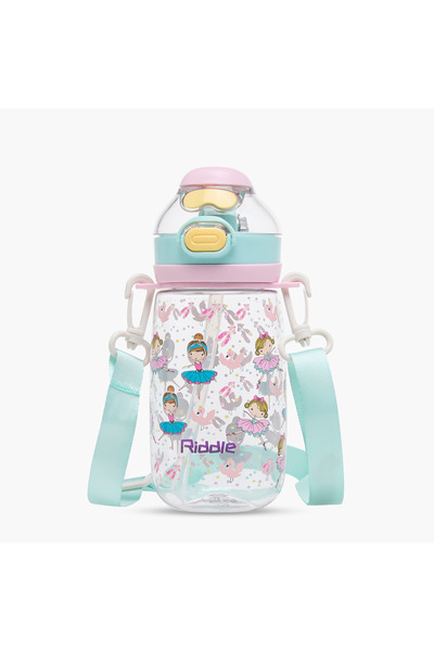 babyshop زجاجة مياه بطبعة راقصة الباليه مع حزام - 650 مل