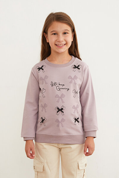 Fulla Moda Panglică cu imprimeu guler rotund Swea pentru fete tricou