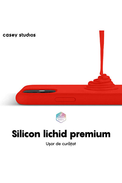 Casey Studios Soft Silicone iPhone 11 Case, Microfiber Inside, Protection, Slim, Red