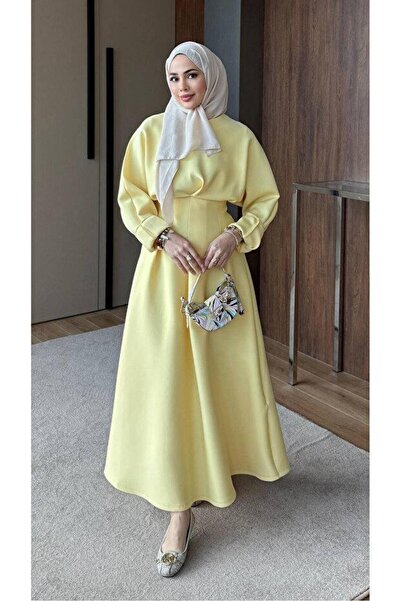 AXXAN Women's Dress Fitted at the Waist Pencil Dress with Zipper at the Back