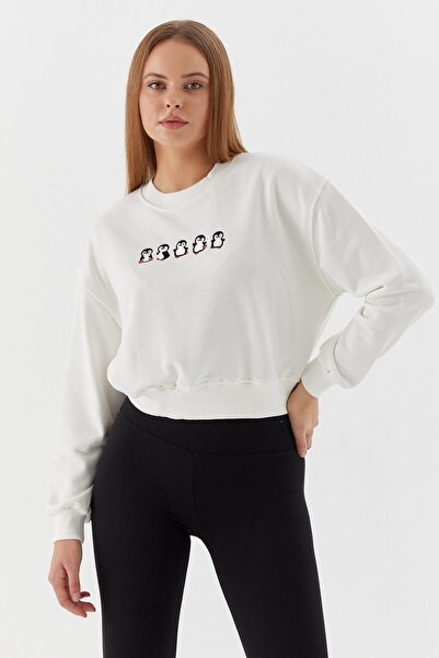 Shopping Shop Penguin Embroidered Sweatshirt Ekru