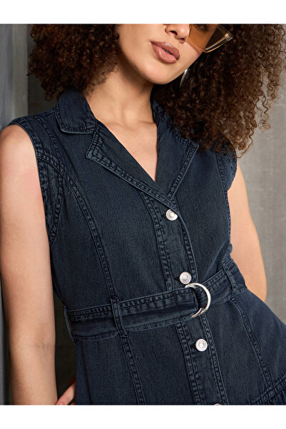 Sassafras By Styli Blue Denim Sleeveless Maxi Dress