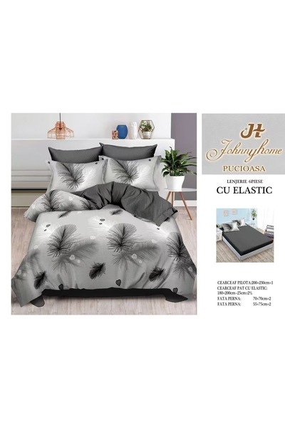 Inovius Lenjerie de pat cu elastic 6 Piese Luxury Johnny Home Pucioasa DSIPRO36