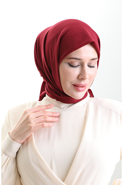 sefamerve Karaca linen scarf 82023-23 burgundy