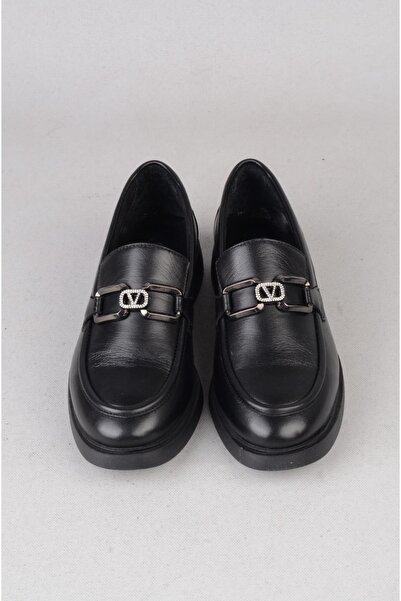 SEÇ KUNDURA Seç 581 Genuine Leather Men's Buckle Shoes Black