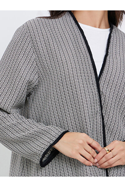 Styli Multi Tweed Look Abaya with Frayed Edge