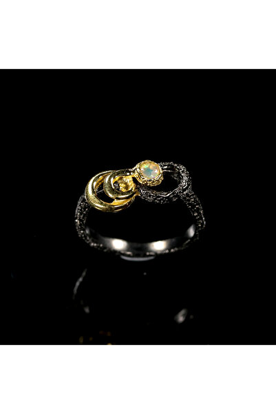 FashionBijoux Inel infinit din argint 925 cu opal multicolor, 7