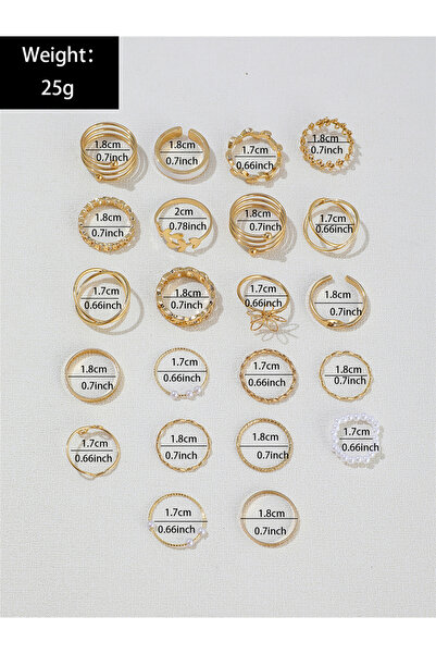 Take Two By Styli Set of 22 - Faux Pearl Accent Rings