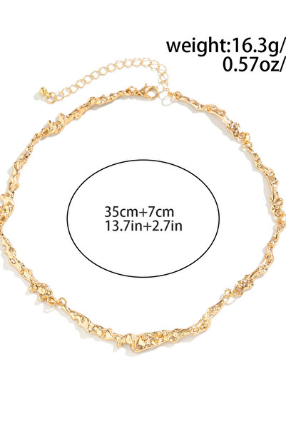 Take Two By Styli قلادة سلسلة ذهبية مزخرفة