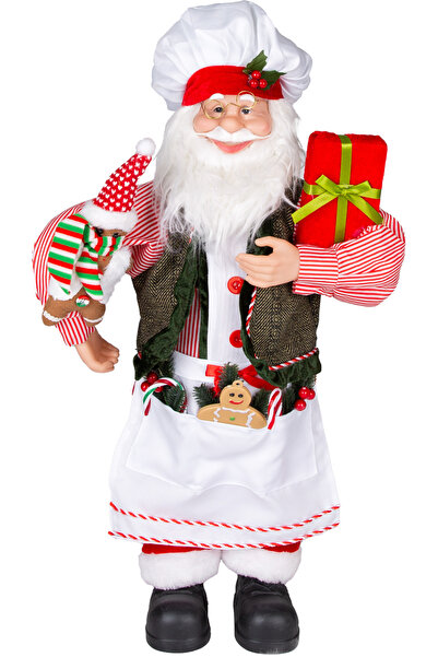 Herdekora بابا نويل لعيد الميلاد، طباخ، أحمر-أبيض - 35x60 سم