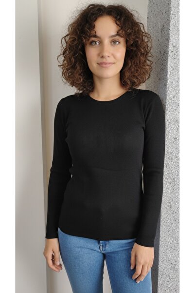 moda felinya Women's Round Neck Black Color Tie-Up Body