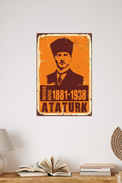 DURUSA Ρετρό πίνακας με θέμα την άπειρη ομοιότητα "Atatürk", Ρετρό αφίσα 30 x...