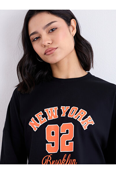 Styli Black Oversized Graphic T-Shirt and Joggers Co-Ords