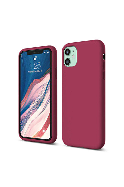 Casey Studios iPhone 11 Soft Silicone Case, Microfiber Inside, Protection, Slim, Burgundy