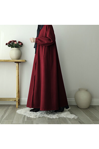 Berel Moda Imported Lined Cashmere Coat with Guaranteed No Pilling - Bordo