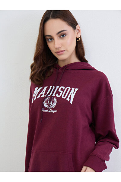 Styli Burgundy Longline Hoodie and Joggers Co-Ords