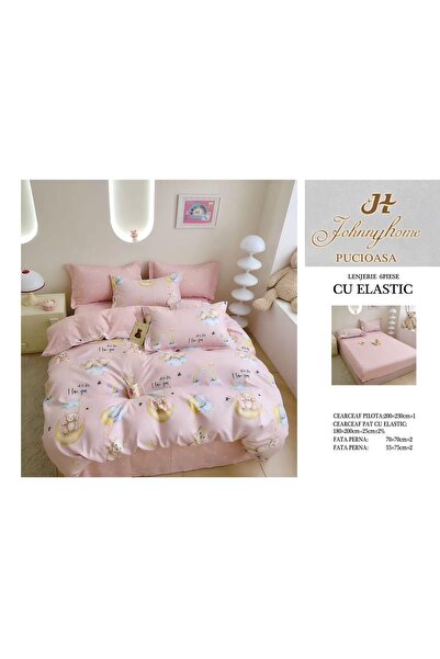 Inovius Lenjerie de pat cu elastic 6 Piese Luxury Johnny Home Pucioasa DSIPRO37